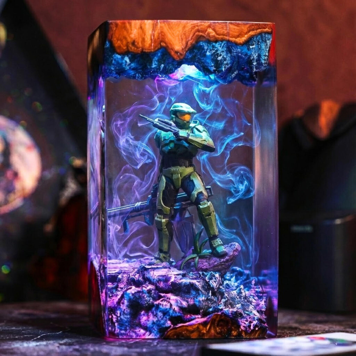 Sci-Fi Armored Futuristic Soldier Resin Lamp