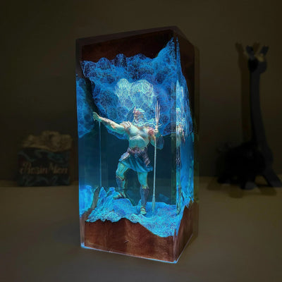 Ocean King Poseidon Resin Lamp