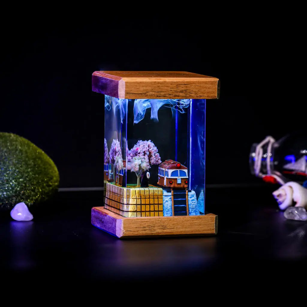 No-Face Train Scene Spirited Away Resin Lamp