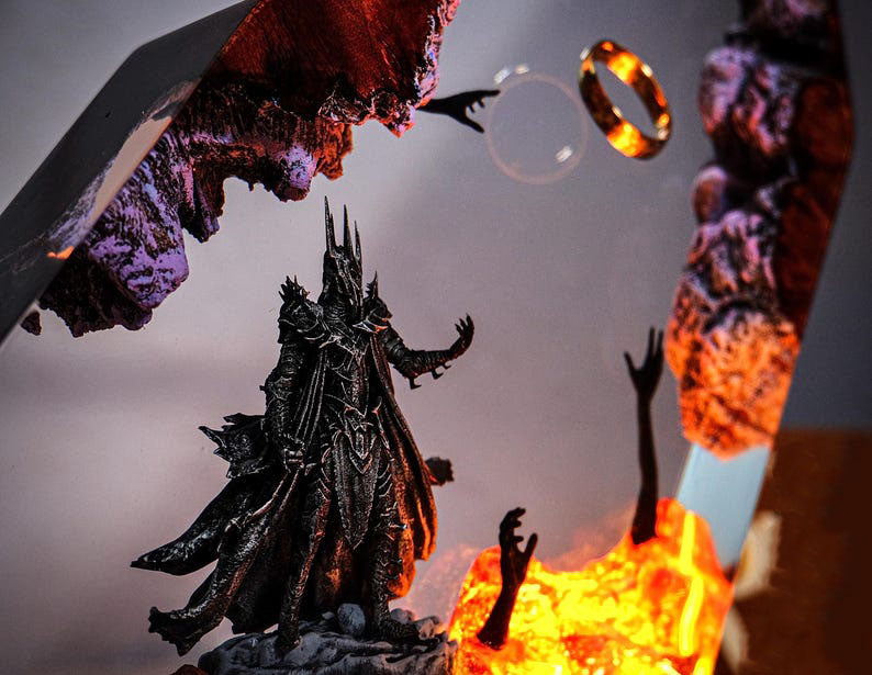 Sauron & Power Ring LOTR Resin Lamp