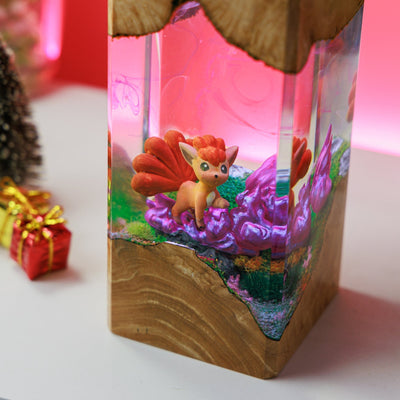 Vulpix Pokemon Resin Diorama Lamp