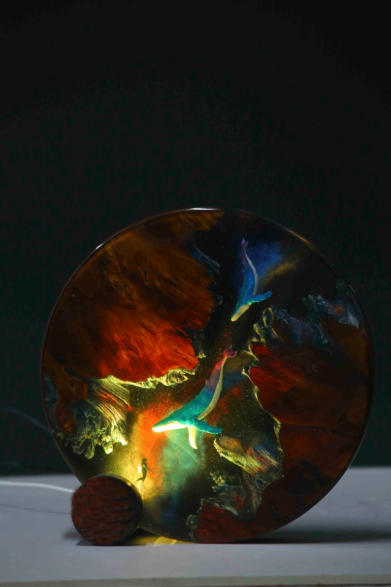 Whale Resin Lamp
