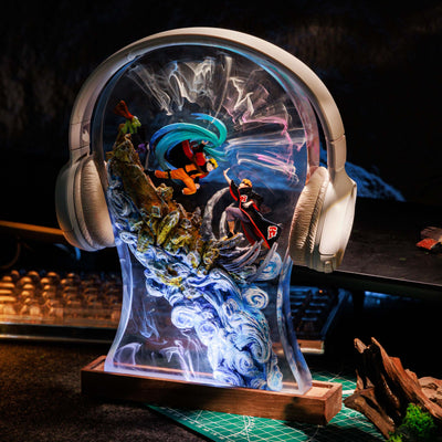 Naruto vs Pain Akatsuki Headphone Stand Resin Lamp