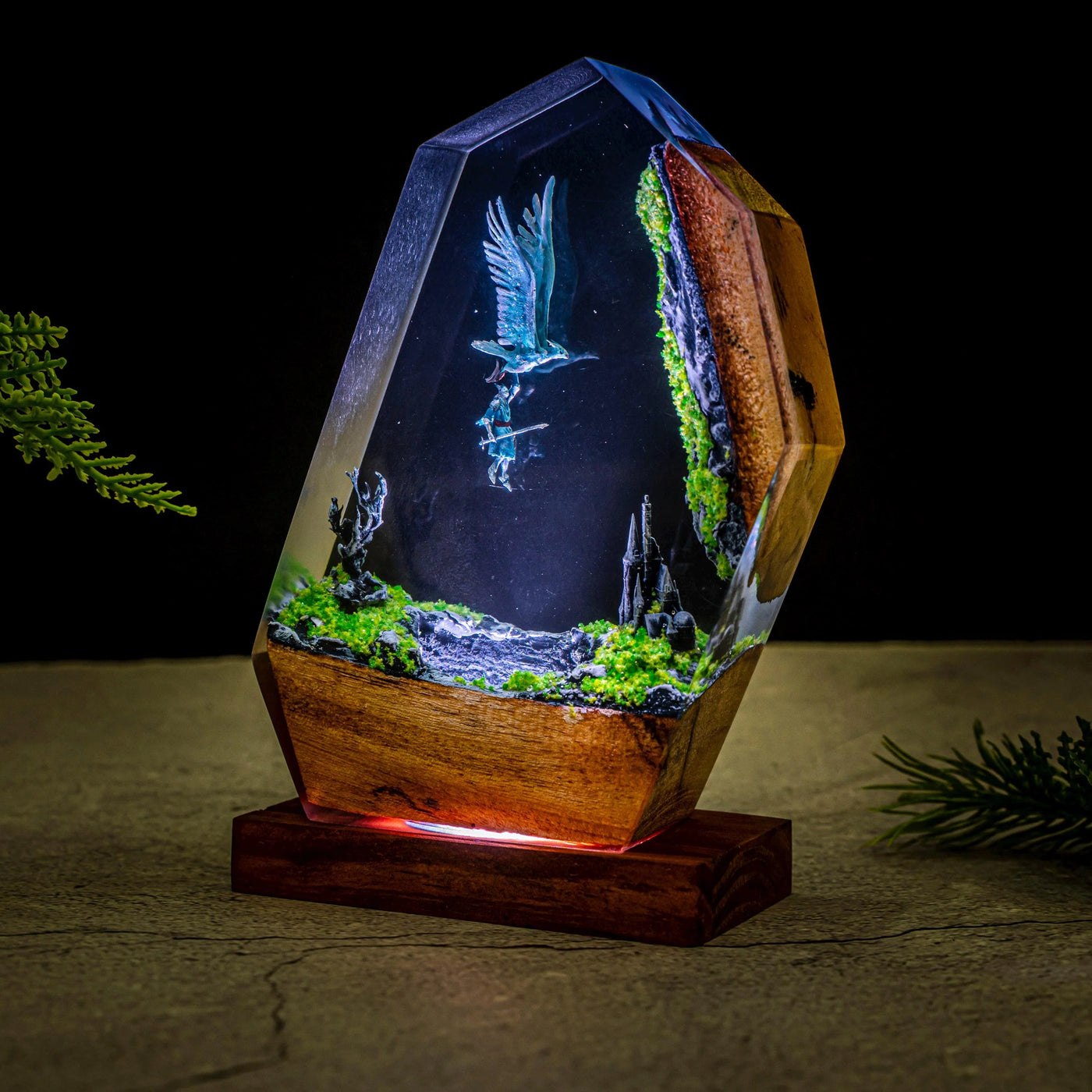 Fallen Knight Tarnished Resin Lamp