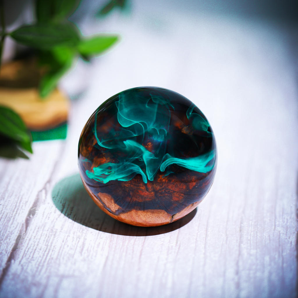 Aurora Borealis Resin Epoxy Paperweight