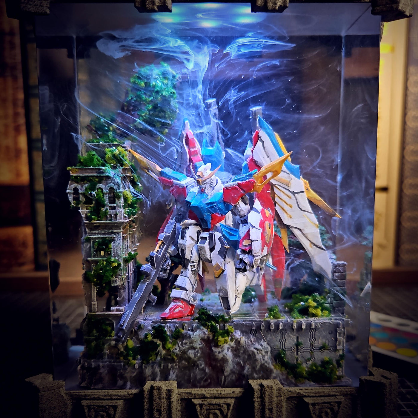 Broken Gundam in Deep Ocean Resin Lamp