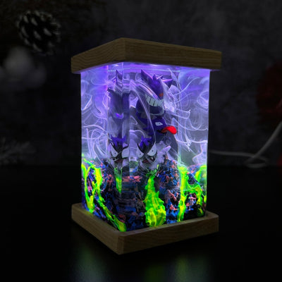 Gengar and Haunter Pokemon Resin Epoxy Lamp, Night Light