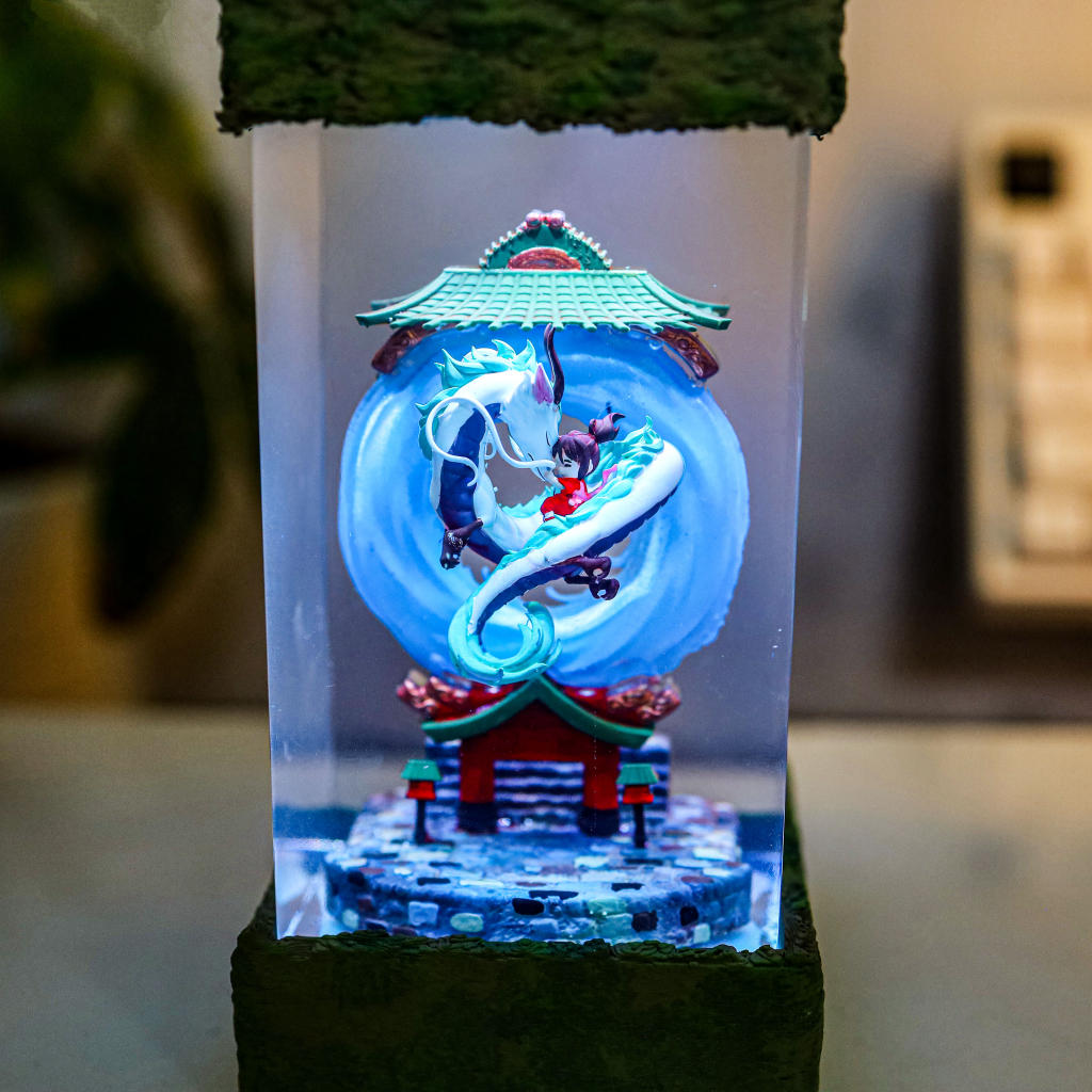 Spirited Away Haku and Chihiro Lamp