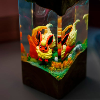 Flareon Pokemon Resin Diorama Lamp