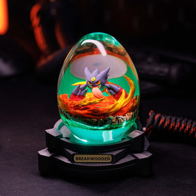 Fire Gengar Pokemon Resin Lamp Egg