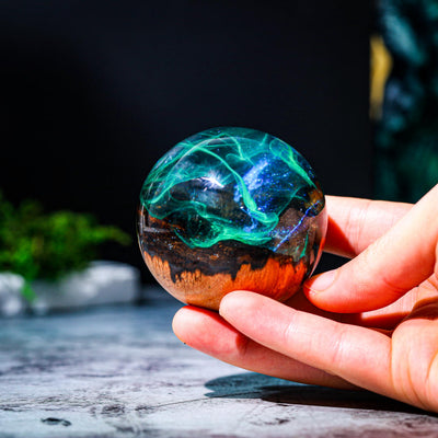 Aurora Borealis Resin Epoxy Paperweight