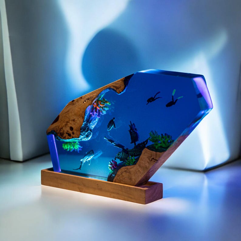 Whale shark Resin Epoxy Lamp, Night Light