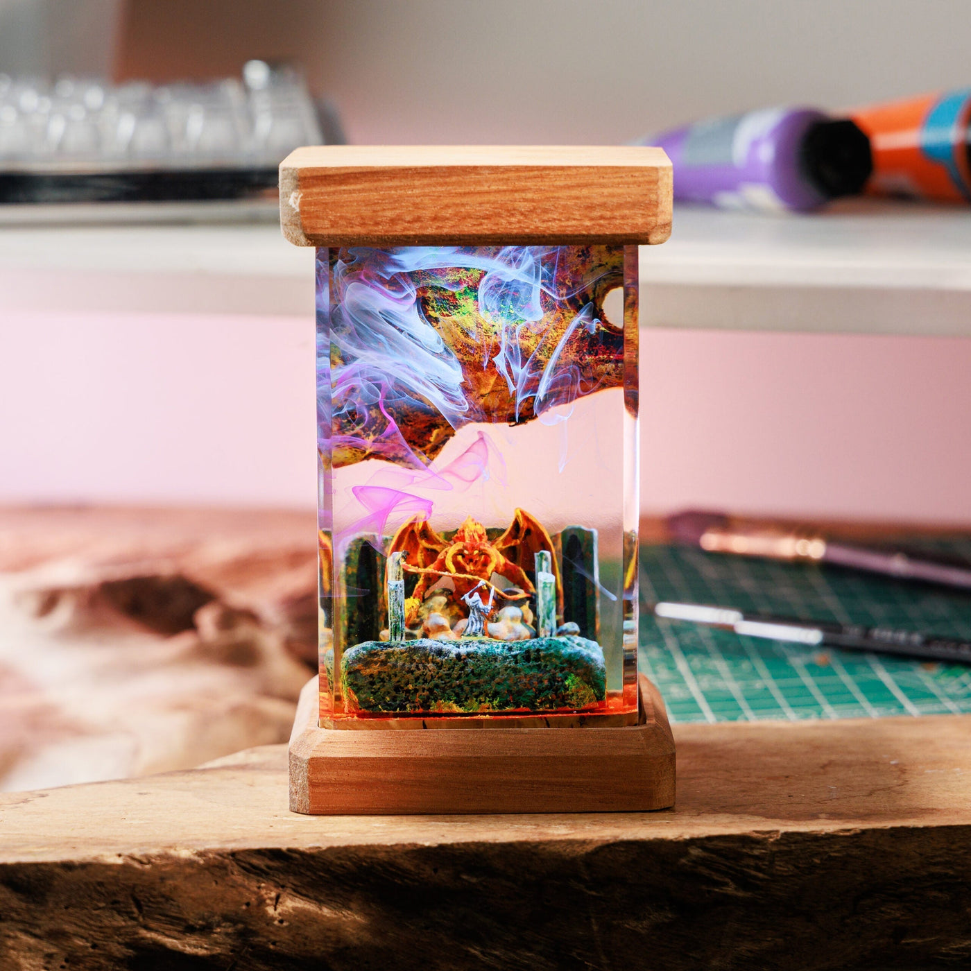 Mythical War Resin Lamp