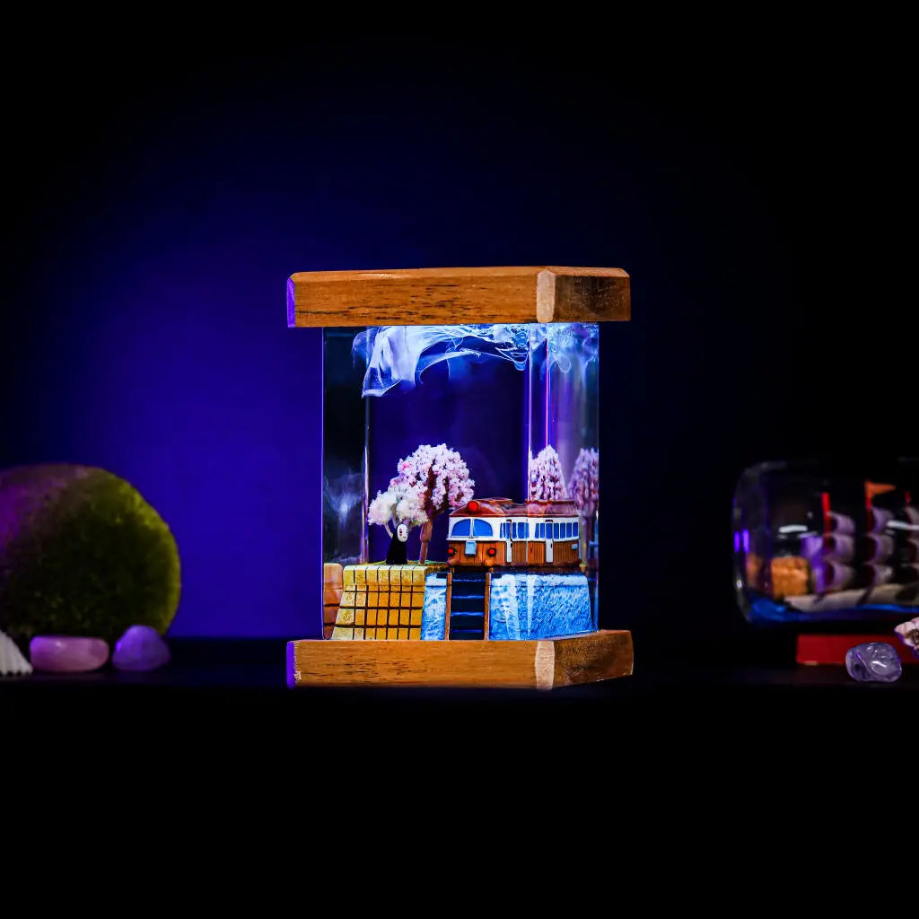 No-Face Train Scene Spirited Away Resin Lamp