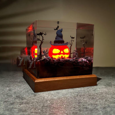 Pumpkin Halloween Resin Lamp