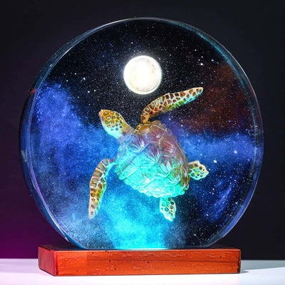 Galaxy Turtle on the Moon Night Light