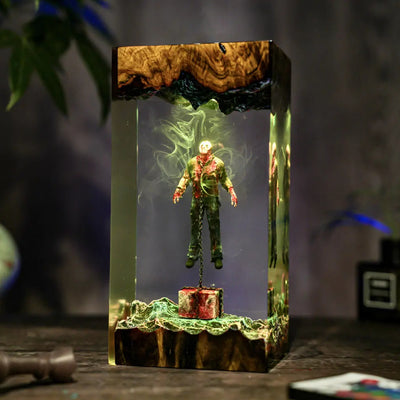 Chained Jason Voorhees Friday the 13th Halloween Resin Lamp