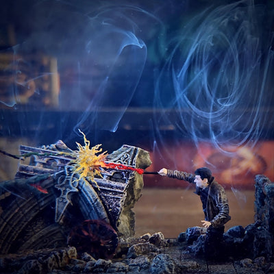 Harry and Voldemort Resin Lamp