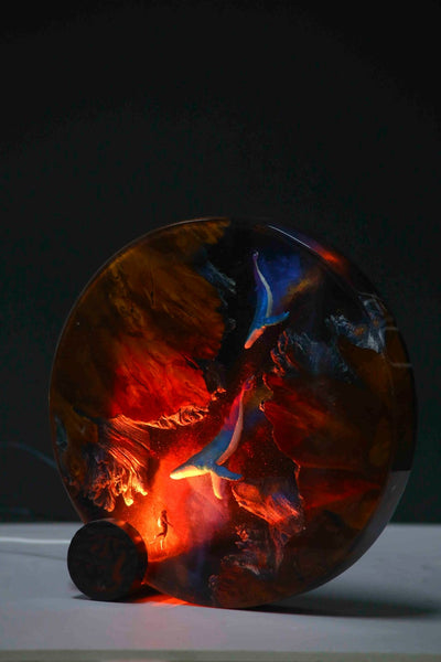 Whale Resin Lamp