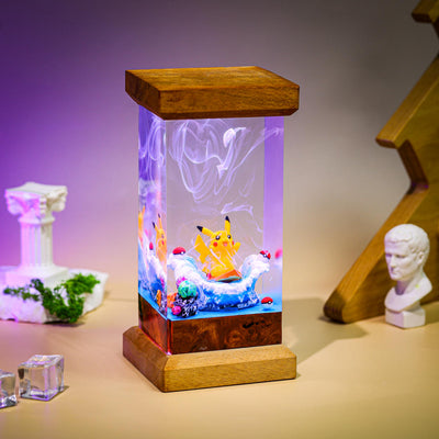 Surfing Pikachu Pokemon Epoxy Lamp