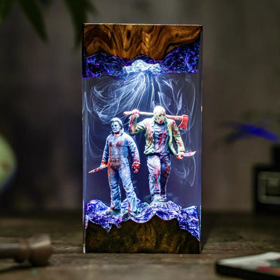 Michael & Jason Halloween Resin Lamp