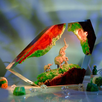 Elephant Resin Lamp
