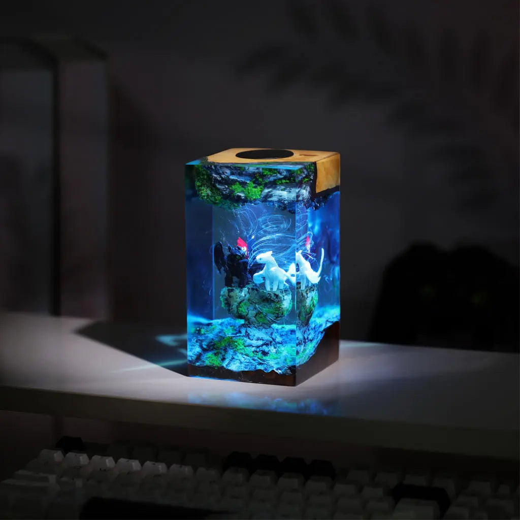 Toothless and Light Fury Resin Lamp Ver 5