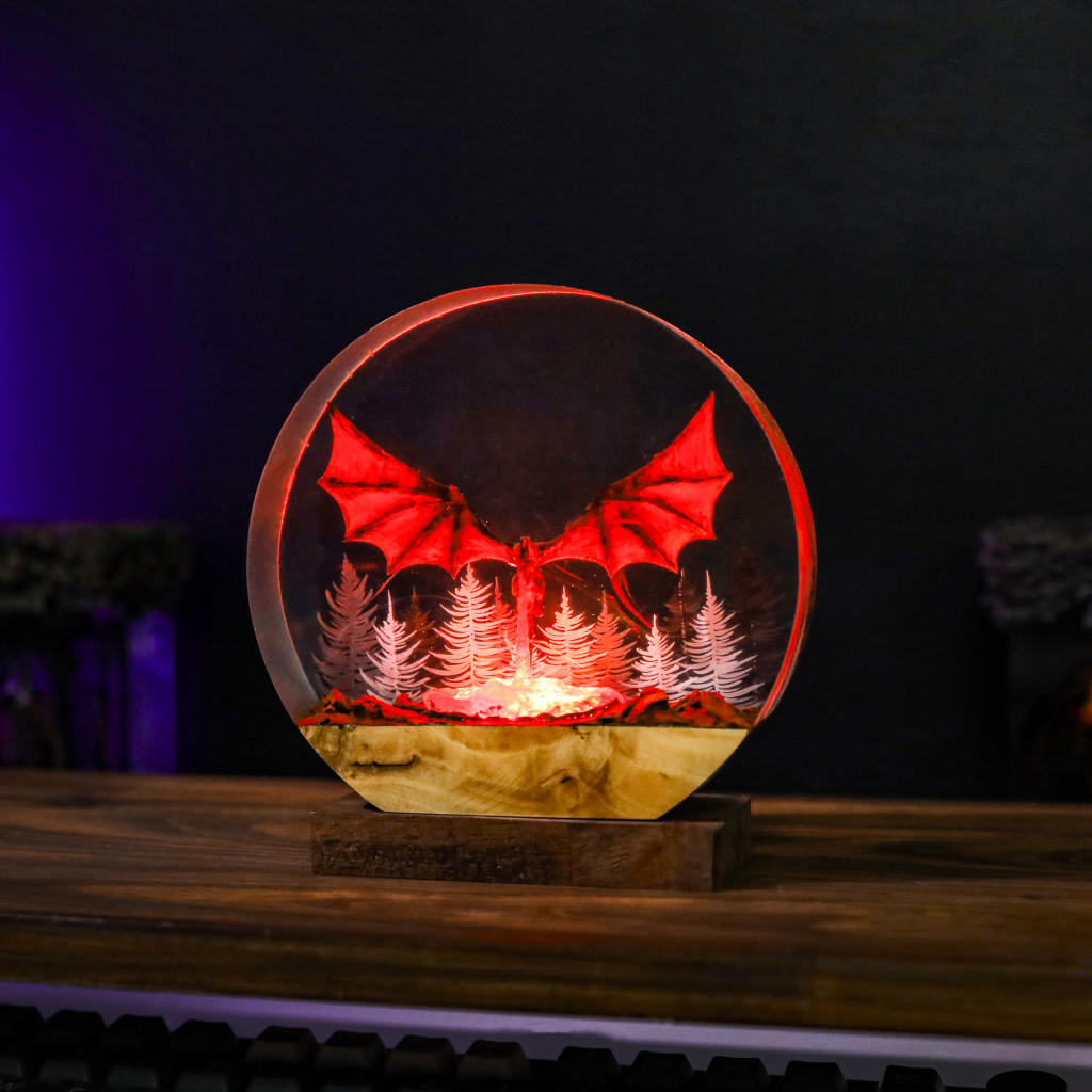 Dragon Breathing Fire Night Lamp