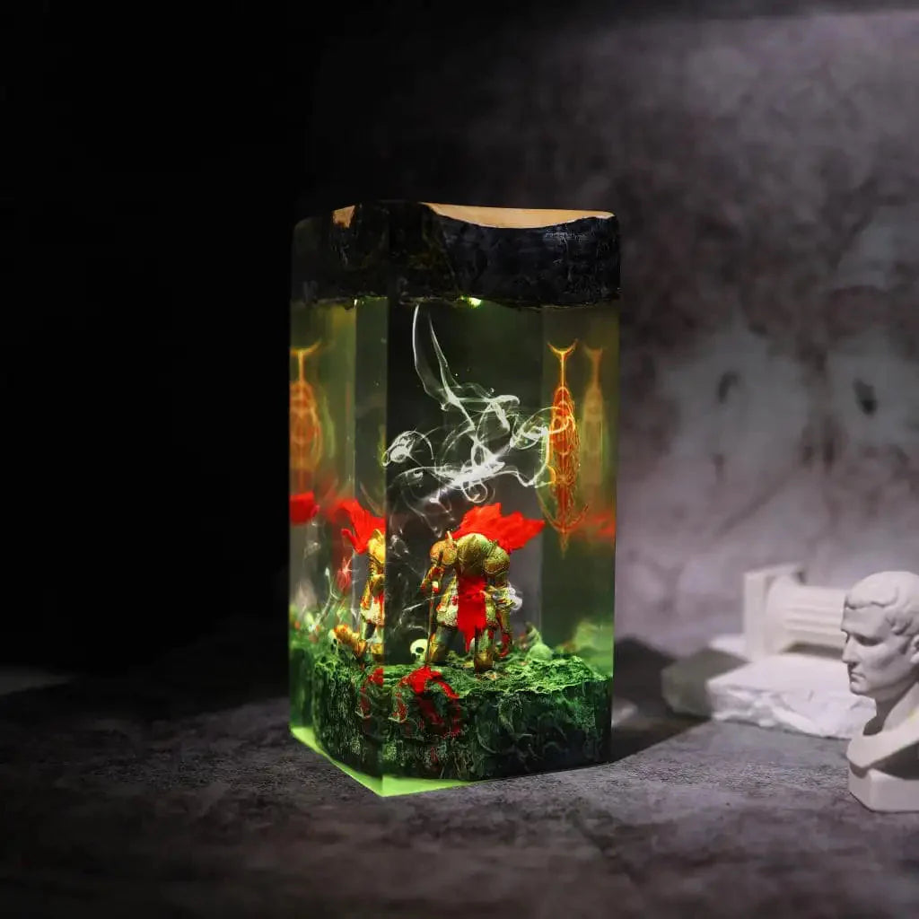 Kneeling Tarnished Elden Ring Resin Lamp