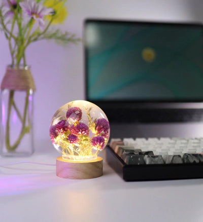 Globe Amaranth Flower Night Lamp