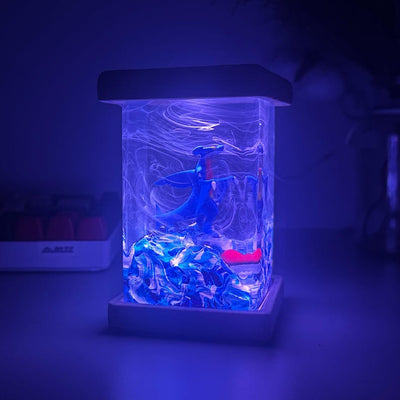 Garchomp Pokemon Resin Epoxy Lamp, Night Light