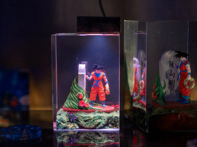Goku Visiting Grandpa Gohan Resin Lamp