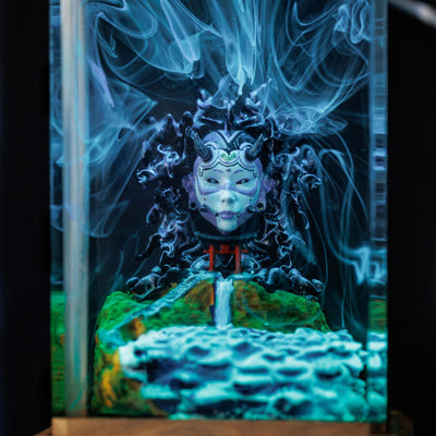 Oni Mask Resin Lamp