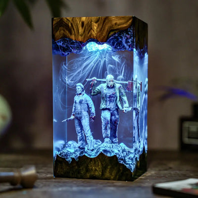 Michael & Jason Halloween Resin Lamp