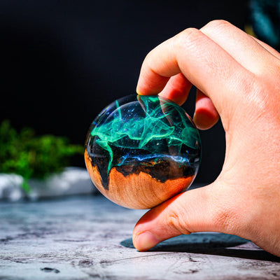 Aurora Borealis Resin Epoxy Paperweight