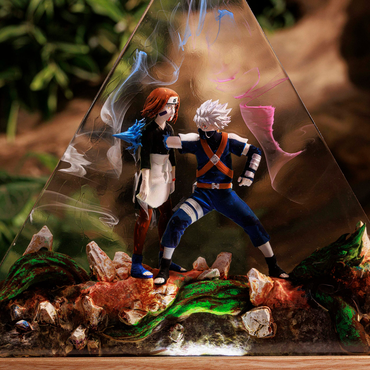 Kakashi vs Rin Naruto Resin Lamp