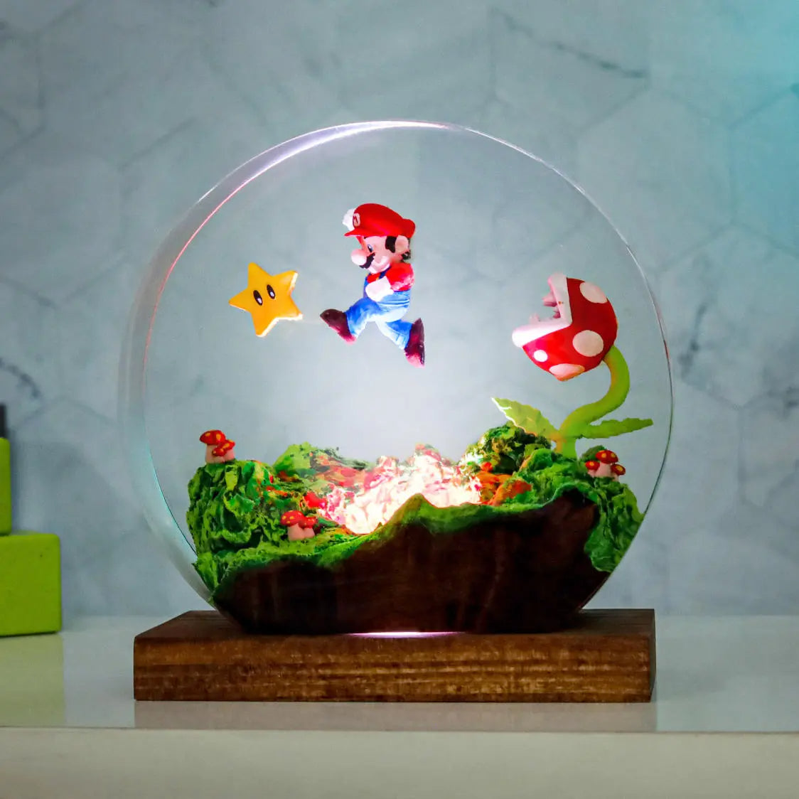 Circular Super Mario Resin Lamp