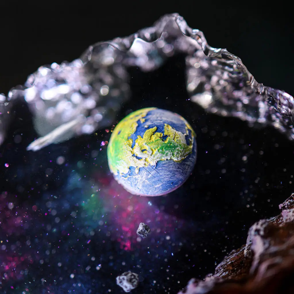 The Earth and Astronaut Epoxy Resin Lamp