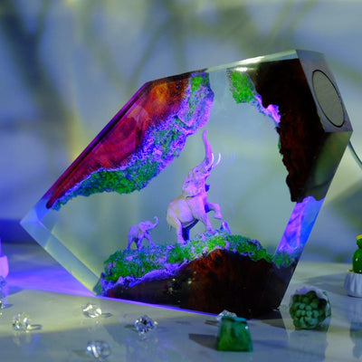 Elephant Resin Lamp