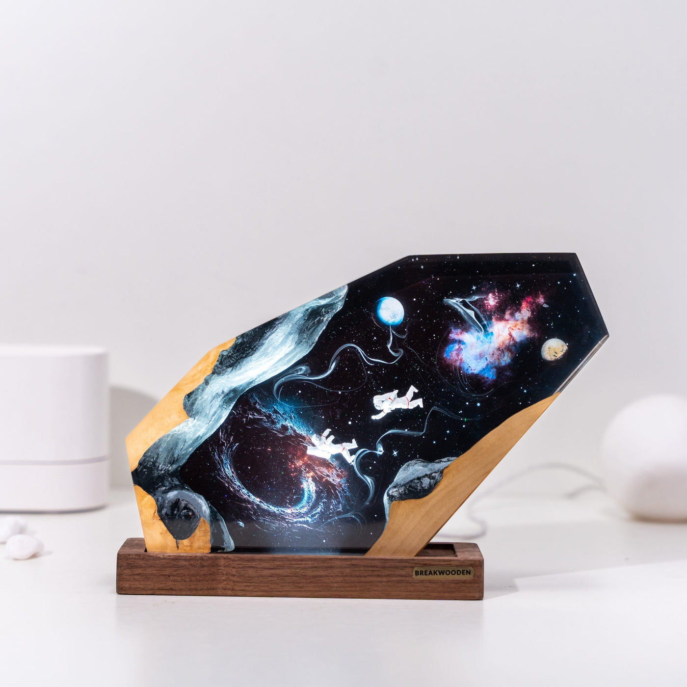 Interstellar Resin Lamp – Custom Night Light Hexagon