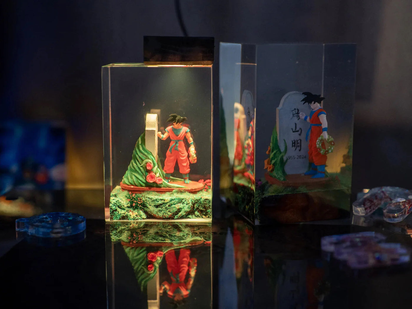 Goku Visiting Grandpa Gohan Resin Lamp
