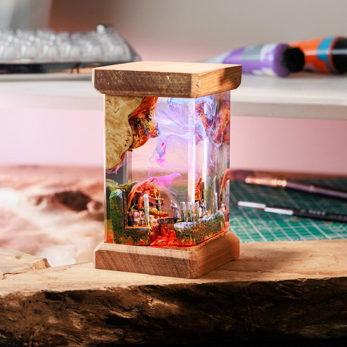 Mythical War Resin Lamp