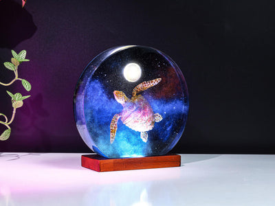 Galaxy Turtle on the Moon Night Light