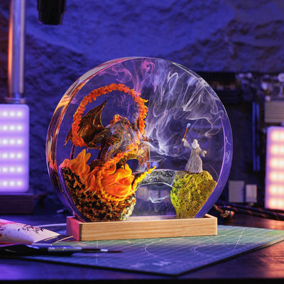 Gandalf vs Balrog Lord of The Rings Resin Lamp