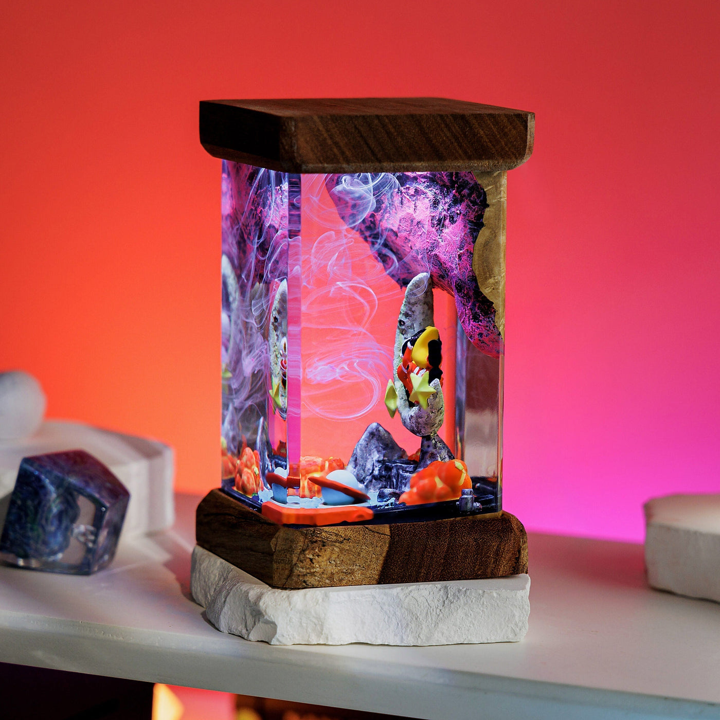 Astronaut on the Moon Resin Diorama Lamp