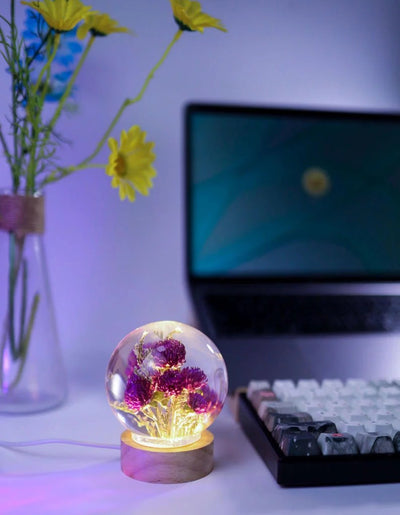 Globe Amaranth Flower Night Lamp