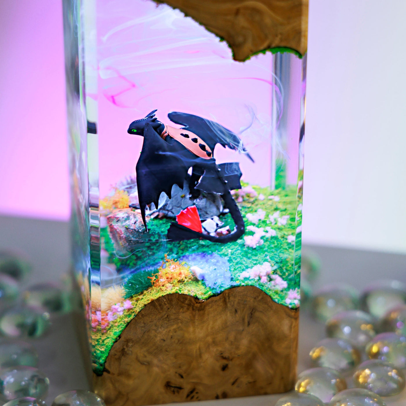 Black Dragon Resin Diorama Lamp Ver 2