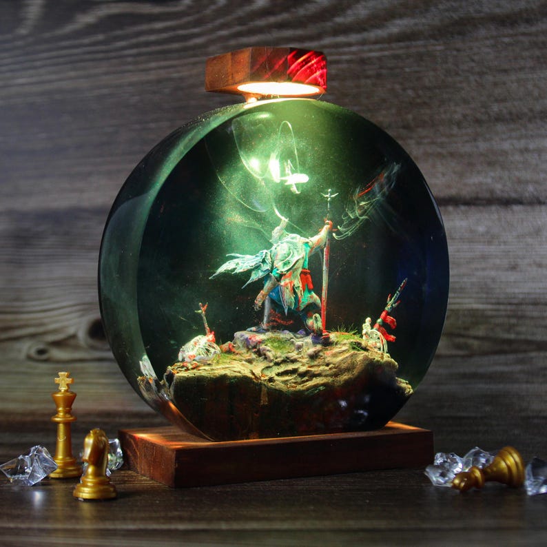 Blue Witch Resin Lamp