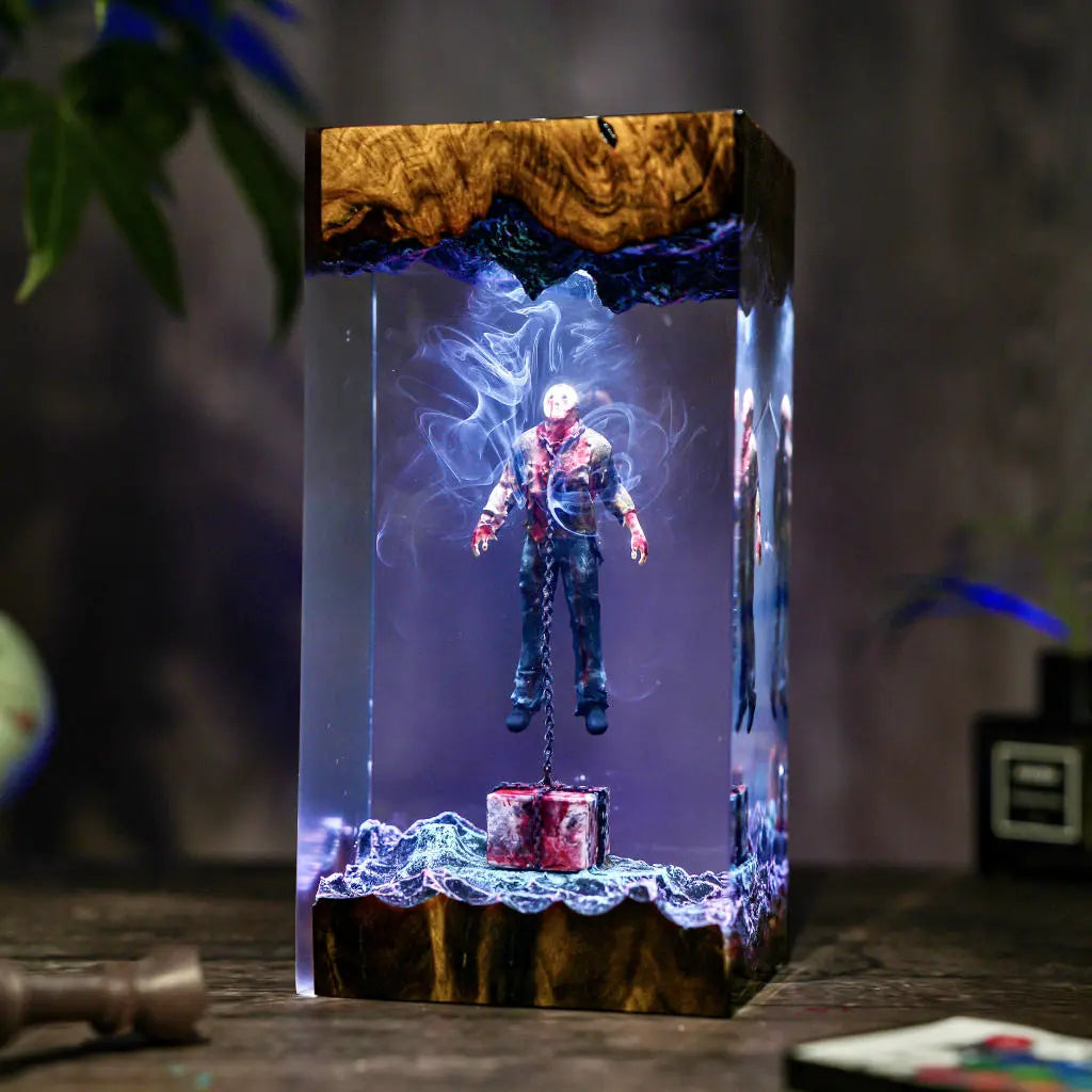 Chained Jason Voorhees Friday the 13th Halloween Resin Lamp