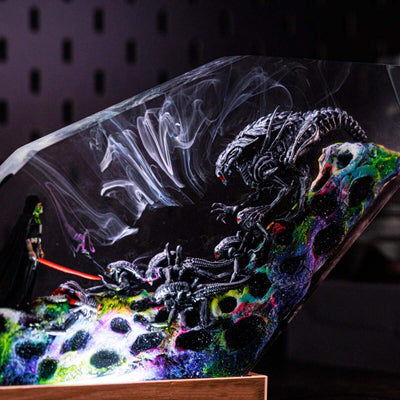 Darth Vader vs Xenomorph Resin Lamp